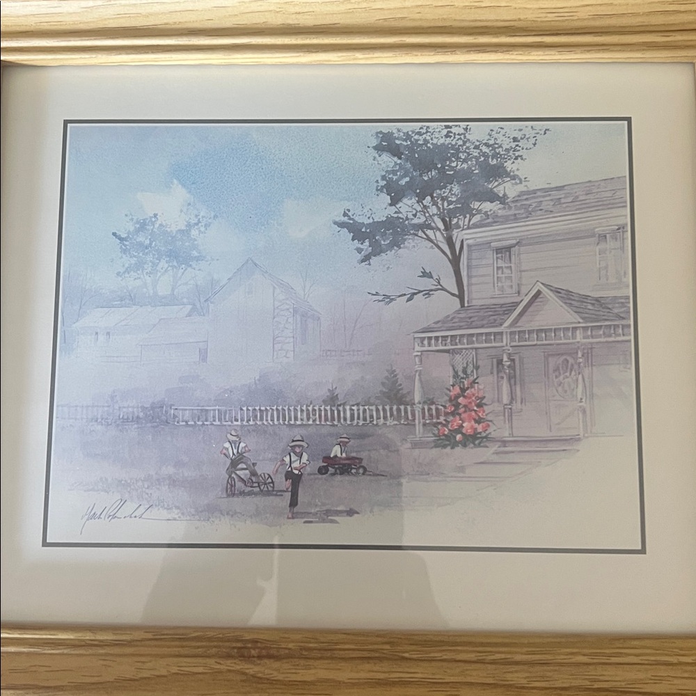 NWOTs Amish Themed photo with wooden frame